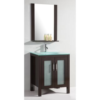 Legion Furniture Glass Top 28 inch Single Sink Bathroom Vanity with