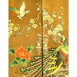 Gold Leaf Birds and Flowers Shoe Cabinet (China)