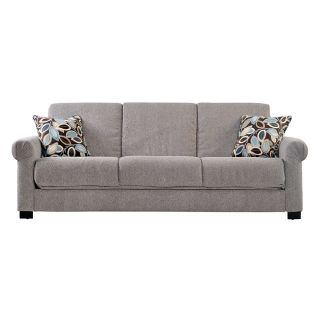 Portfolio Convert a Couch Sand Gray Chenille Rolled Arm Futon Sofa