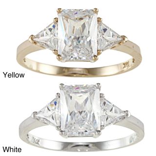 14k Yellow or White Solid Gold 2ct TGW Radiant and Triangles cut Cubic