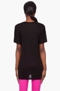 McQ Alexander McQueen Black V neck T shirt for women