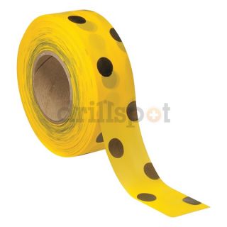 Presco Products Co PDYBK 373 Flagging Tape, Yllw/Blk, 300 ft x 1 3/8 In