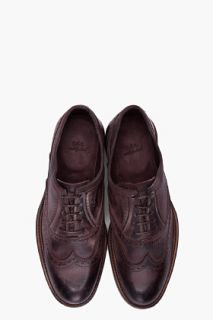 N.D.C. Made by Hand Dark Brown Waxed Country Brogues for men