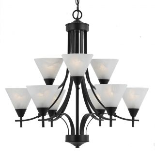 Transitional 9 light Chandelier in English Bronze Today $215.99