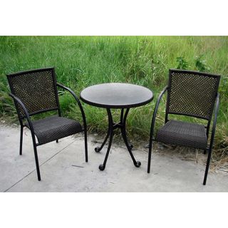 Set of Three Madrid Resin Wicker Outdoor Bistro Group
