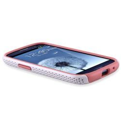 Light Pink/ White Hybrid Case for Samsung Galaxy S III/ S3