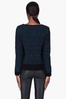 Vanessa Bruno Teal Metalized Yarn Bead Sweater for women