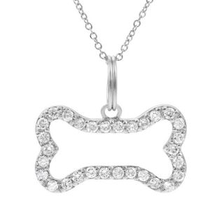 Tressa Sterling Silver CZ Lined Bone Necklace