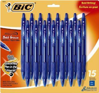 BIC Velocity Bold Ball Pen, 1.6mm, Blue, 15ct (VLGBP151