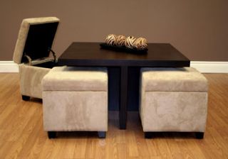 Dorel Home Products Club Table with 4 Ottomans Home