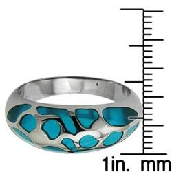 Stainless Steel Turquoise Resin Inlay Cocktail Ring