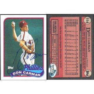Phillies Autographed 1989 Topps Card # 154 Rare SL COA Collectibles