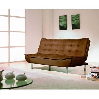 Belinda Brown Microsuede Sofa Bed and Ottoman Set