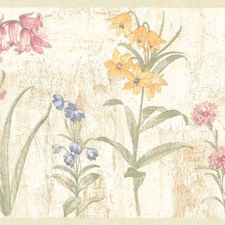 Mauve Flower Border Wallpaper