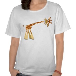 Hee Hee Hee Cartoon Giraffenfrauen T Shirt